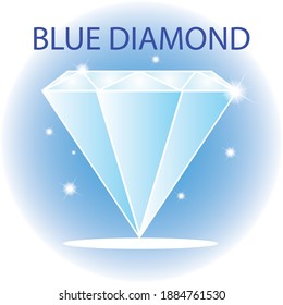 Blue cristal diamond vector for logo and graphic design. EPS file.