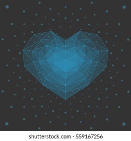 Blue cristal heart.