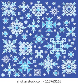 blue cristal snowflakes