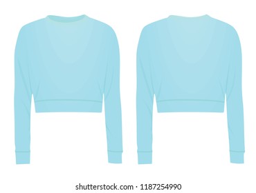 Blue crop sweater. vector illustration