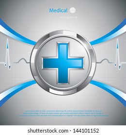 Blue cross alternative medication concept, vector