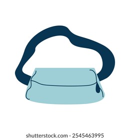 The blue cross bag. Fashion style bag. Vector illustration. 