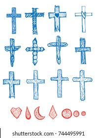 Blue cross The crosses in various forms can be used in various vector designs.