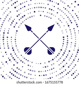 Blau Kreierte Pfeile Symbol einzeln auf weißem Hintergrund. Abstrakte Kreis Zufallspunkte. Vektorillustration-Illustration