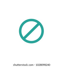 Blue crossed circle. prohibited button. Caution icon. Flat vector icon isolated on white. Forbidden stamp watermark. 