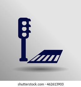 blue Crosswalk Icon button logo symbol concept high quality on the gray background