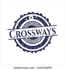Blue Crossways rubber grunge texture seal