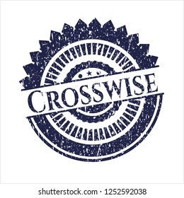 Blue Crosswise grunge style stamp