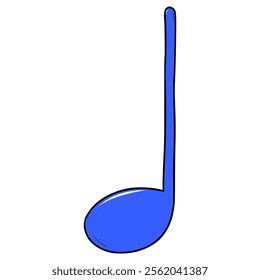 blue crotchet sign music illustration hand drawn isolated vector