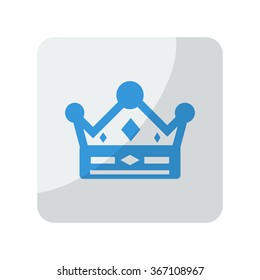 Blue Crown icon on grey rounded square button on white