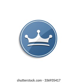 Blue crown icon with shadow