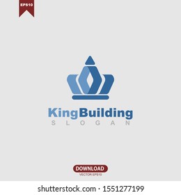 Blue crown initial letter DB logo vector design