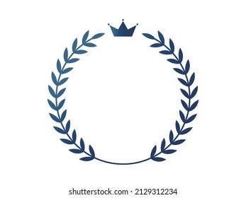 Blue crown and laurel wreath emblem