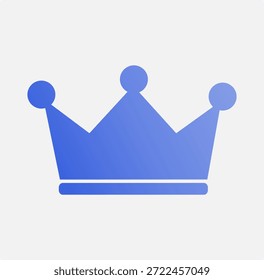 Icono plano real de la corona azul