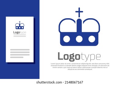 Blaue Krone der Spain Symbol einzeln auf weißem Hintergrund. Logo-Design-Element. Vektorgrafik