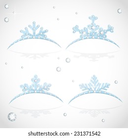 Blue Crown tiara snowflakes shaped for Christmas ball