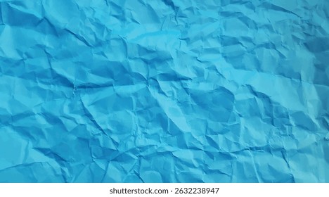 blue crumpled paper background that highlights its texture and detail. crumpled paper texture,  Blue background, and textured background