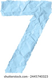 Blue crumpled paper number 7