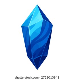 azul cristal gem jogo elemento de cor plana vetor ilustração modelo design