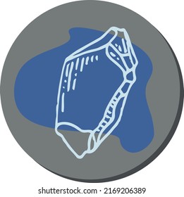 The blue crystal icon in the dark version. Vector graphic contour image