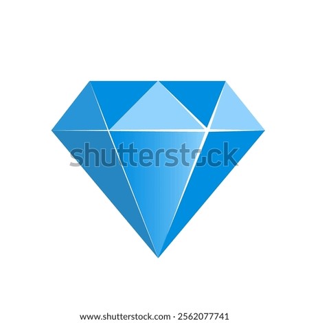 A blue crystal icon on a white background.