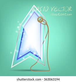 Blue crystal of label