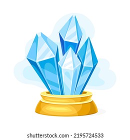 Blue Crystal als Magische Objekt- und Witchcraft-Element-Vektorgrafik