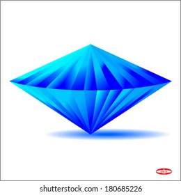 blue crystal on white background vector