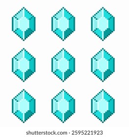 blue crystal pattern pixel art