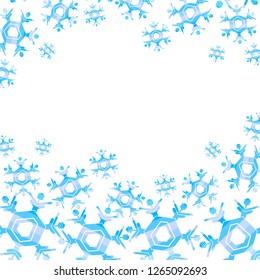 Blue crystal snowflakes background