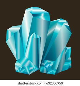Blue crystal. Vector illustration

