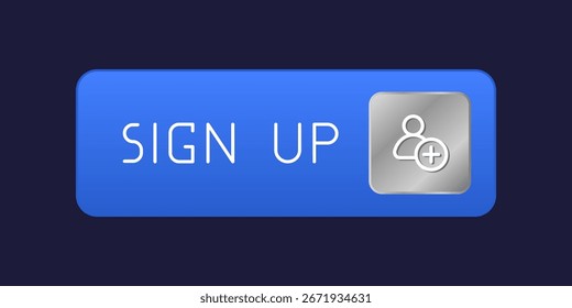 Botón CTA azul con texto: Registrarse, usuario, diseño UI.