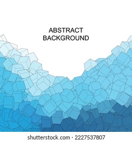 Blue cube. Abstract vector template for presentation.