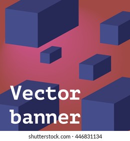 Blue cube banner
