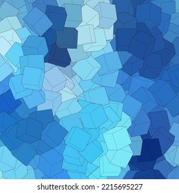 Blue cube Geometric background. Template for presentation, advertising, banner.