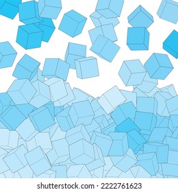 Blue cube Geometric background. Template for presentation, advertising, banner.