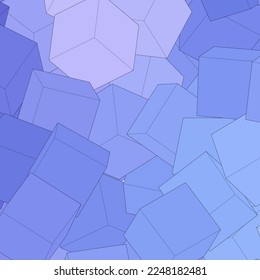 Blauer Würfel Geometrischer Hintergrund. Vorlage für Präsentation, Werbung, Banner.