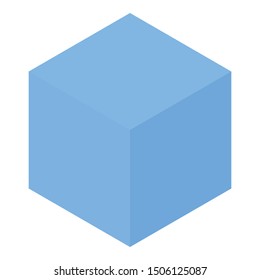 Blue cube icon. Isometric of blue cube vector icon for web design isolated on white background
