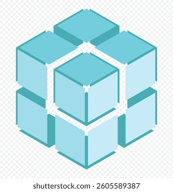 Blue cube Icon. In Trendy Design Vector. vector illustration on Transparent background. EPS 10.