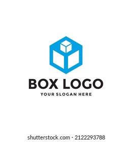 Blue Cube Logo Design Template