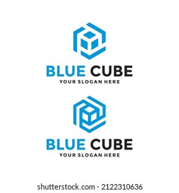 Design-Vorlage für Blue Cube-Logos