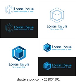 Blue cube logo templates