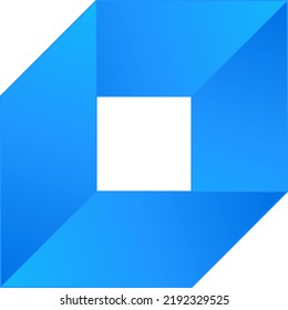 Blue Cube Logo Vector Icon. Illusion Cube