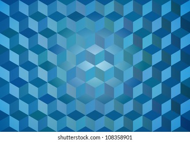 Blue cubes abstract background