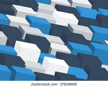 Blue cubes pattern, dynamic background, backdrop with blocks, geometric graphic