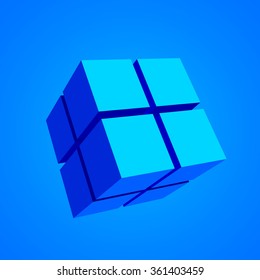 Blue cubes. Vector illustration.