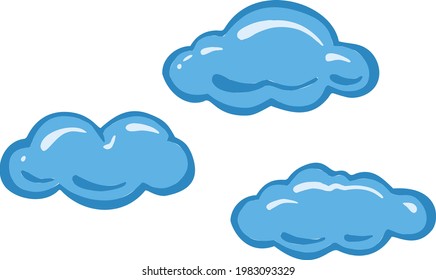 Icono de nubes de dibujos animados Blue cumulus. Vector.