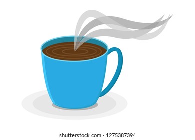 Blue cup with chocolate.