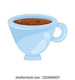 taza azul con icono de café