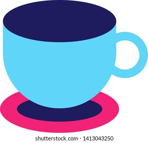 Blue cup geometric illustration isolated on background